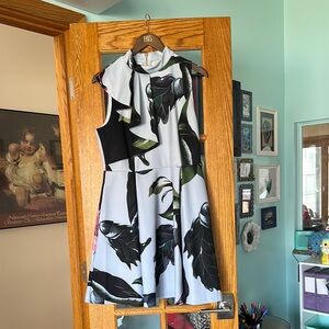 Ted Baker Black and White Floral Mini Dress